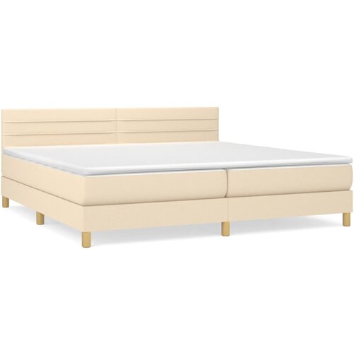 Maison Chic Box spring postelja - Vzmetna postelja z vzmetnico krem 200x200 cm blago SL347, (21889580) Cene