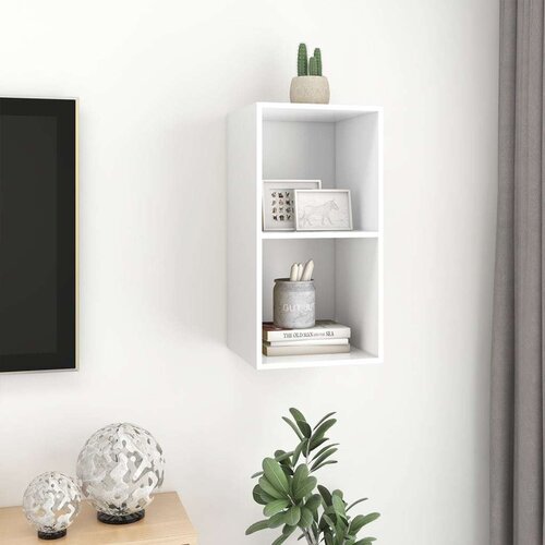  Zidni TV ormarić bijeli 37 x 37 x 72 cm od iverice Slike