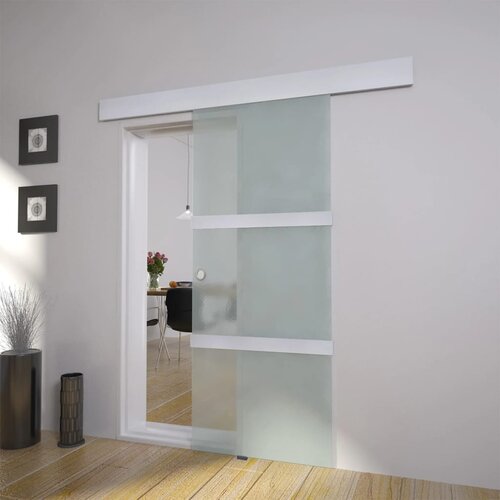  Drsna vrata steklo in aluminij 178 cm srebrna Slike