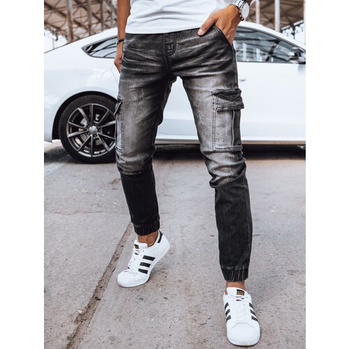 DStreet Spodnie męskie jeansowe joggery czarne Slike