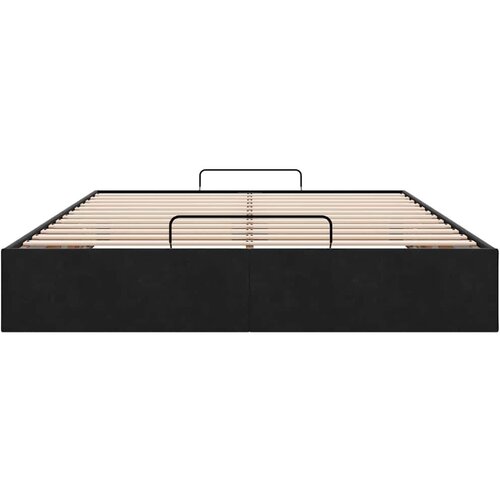 VidaXL Otomanski okvir kreveta bez madraca crni 140x190 cm bar&amp;scaron;unasti Slike