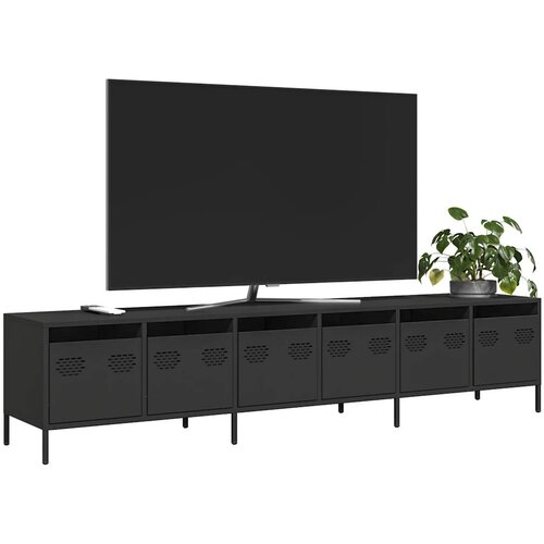 TV ormarić crni 202x39x43,5 cm hladno valjani čelik Cene