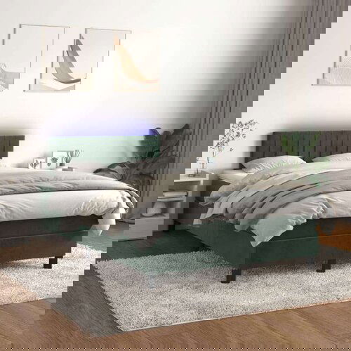  Krevet box spring s madracem LED tamnozeleni 120x200 cm bar&amp;scaron;un Slike