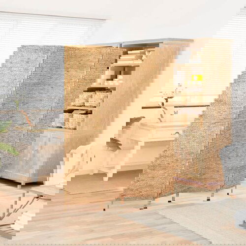 VidaXL Sobna pregrada s 4 panela 163 x 180 cm od vodenog zumbula Slike
