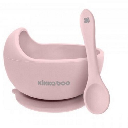 Kikka Boo silikonska činija sa kašičicom yummy pink Slike