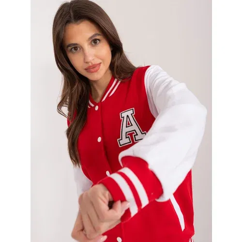 Fashion Hunters Red bomber sweatshirt with letter A