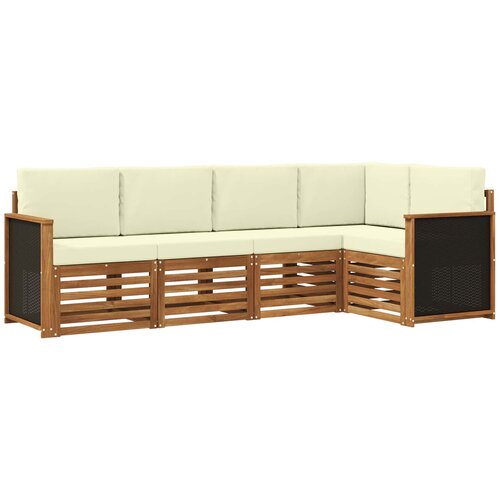 vidaXL Kotna sedežna garnitura z blazino 4 pcs Naravna in smetana, (5000283416) Cene