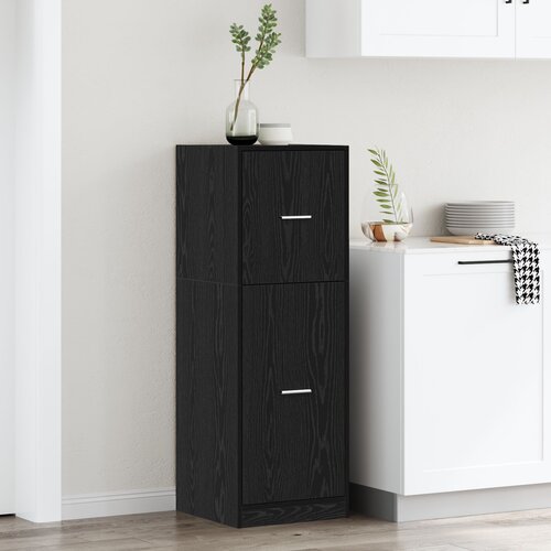 VidaXL Kabinet za shranjevanje Črn hrast Les 40 x 41 x 118 cm Slike