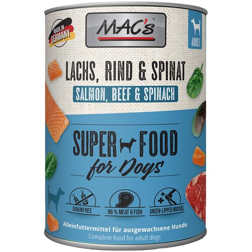  Varčno pakiranje MAC's Adult 12 x 800 g - Losos & &scaron;pinača Cijene