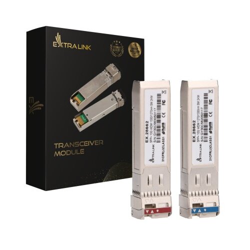 Extralink SFP+ 10G, WDM BIDI, 10Gbps 1270/1330nm, single mode, 2km, pair ( 6376 ) Cene