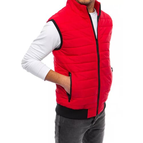 DStreet Men's quilted red vest TX4015 Slike
