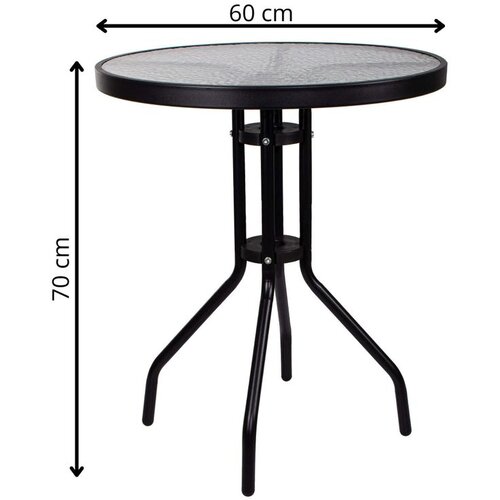 springos stakleni okrugli vrtni stol, crni 60 cm Cijene