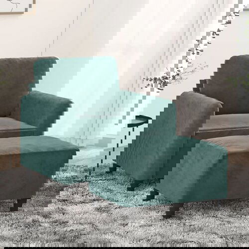 vidaXL Fotelj s stolčkom za noge temno zelen 60 cm žamet Cene