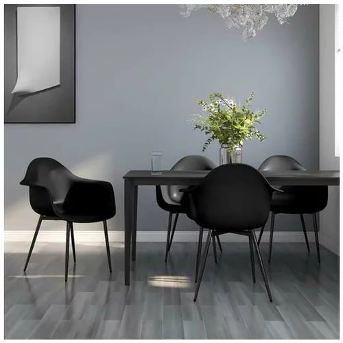  Jedilni stoli 4 kosi črne barve PP