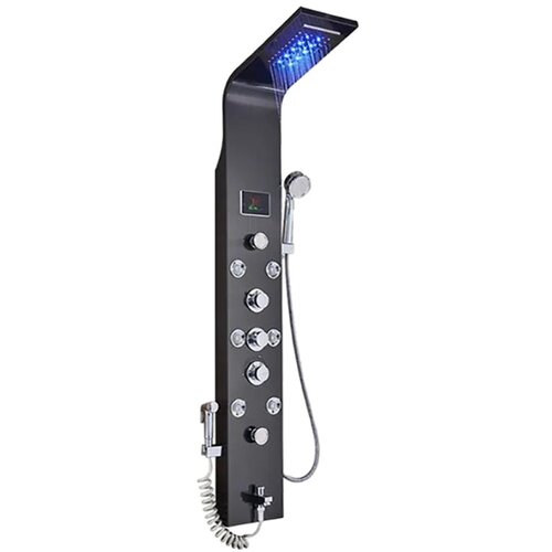 rozin LED tu&scaron; panel, dizajn slapov, spa masažni pr&scaron;ilnik, črna barva 8009, (5000159329) Cene
