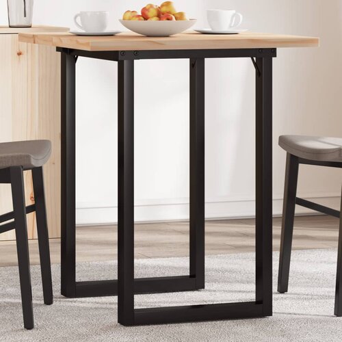 vidaXL Jedilna miza O okvir 60x60x75,5 cm trdna borovina lito železo Cene