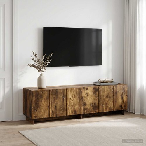  TV stalak 140 x 34,5 x 40 cm Dimljeni hrast Konstruirano drvo Cijene