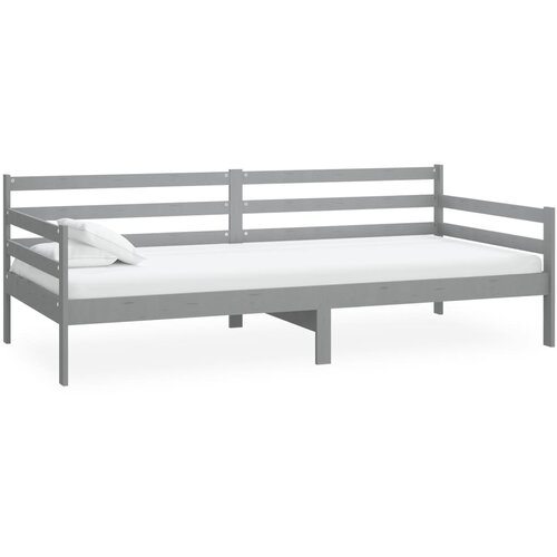 Dnevni ležaj od masivne borovine sivi 90 x 200 cm Slike