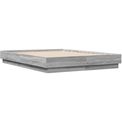 VidaXL Posteljni okvir siva sonoma 135x190 cm inženirski les, (21081740) Slike