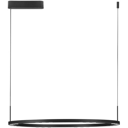 Nova Luce Mat črna aluminijasta LED zatemnitvena viseča svetilka &amp;oslash; 80 cm Lunette &amp;ndash; Slike
