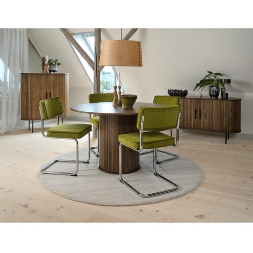 Unique Furniture Rdeč jedilni stol iz rebrastega žameta Rupert &amp;ndash; Slike