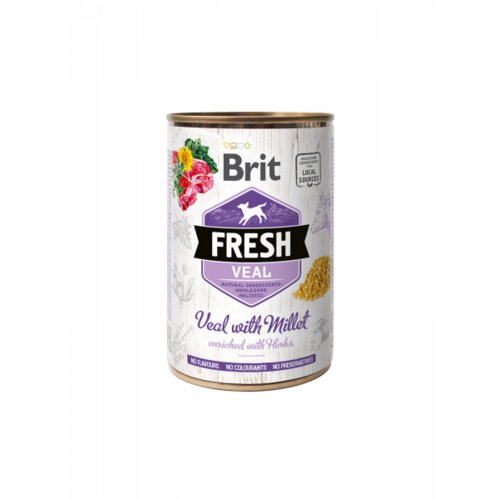Brit Fresh Dog Veal with Millet 400g Slike