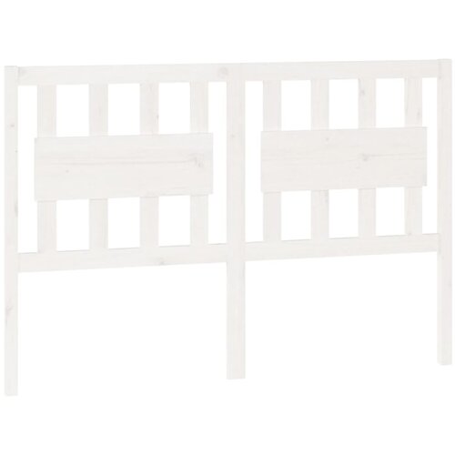  Uzglavlje za krevet bijelo 125,5x4x100 cm od masivne borovine Slike