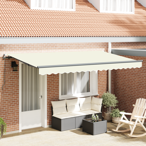vidaXL Skrovita tenda Krem i Antracit 350x200 cm 350 x 200 cm tkanina Cene