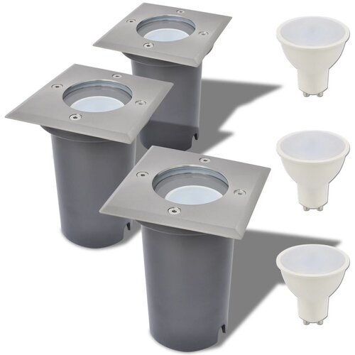  LED Podna Svjetiljka 3 kom Kockasta Slike