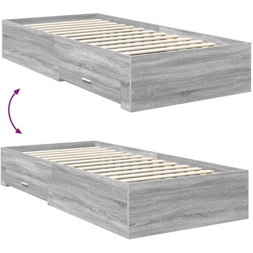  Okvir za krevet s uzglavljem Siva Sonoma 100 x 200 cm Slike