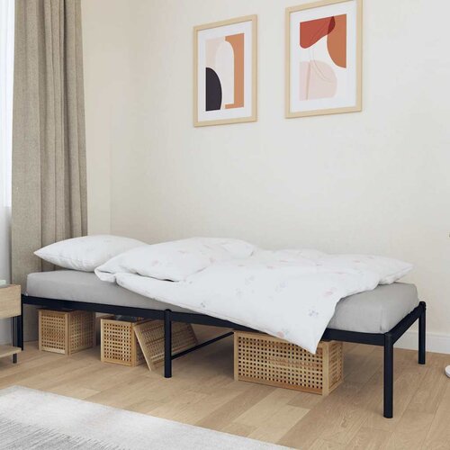 Metalni okvir za krevet crni 90 x 190 cm Slike