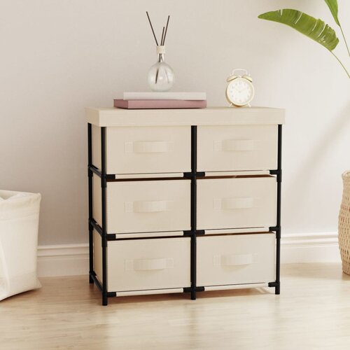 vidaXL Omara za shranjevanje s 6 predali 55x29x55 cm krem iz jekla Cene