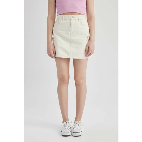 Defacto Cargo Fit Jean Mini Skirt Slike