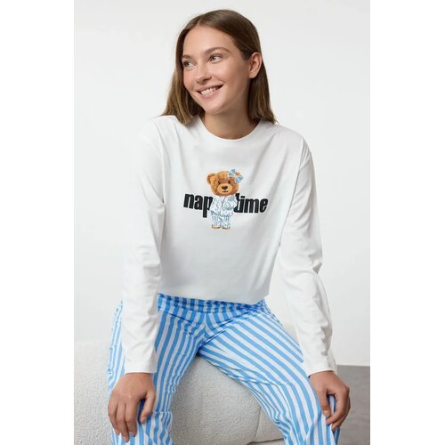 TRENDYOLMILLA Ženski set pidžame Thmaw25Pt00171, Beli Cene