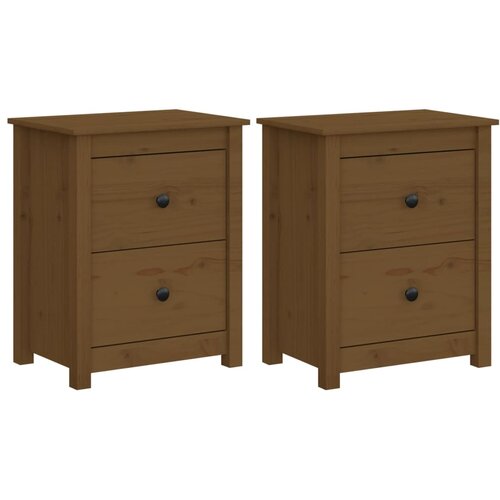 Maison Chic Dvo delni komplet Nočne omarice - Nočne mize medeno rjava 50x35x61,5 cm trdna borovina, (21689365) Cene