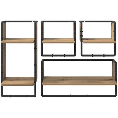  Set zidnih polica Zidne 4 pcs Umjetnički hrast 65 x 25 x 30 cm Slike