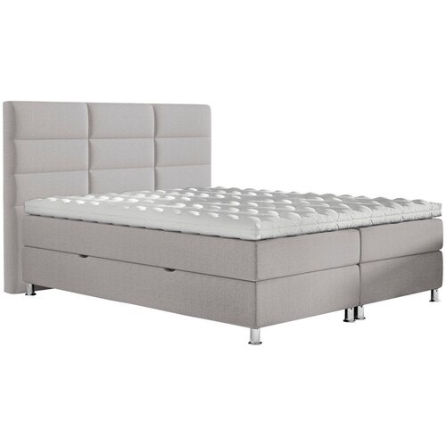 CARRYHOME postelja z vzmetnico 180 cm x 200 cm , tekstil siva Cene