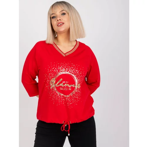 Fashion Hunters Plus size red Maileen V-neck blouse