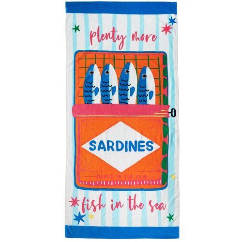 Catherine Lansfield Bombažna brisača za na plažo 76x160 cm Sardines – Cene