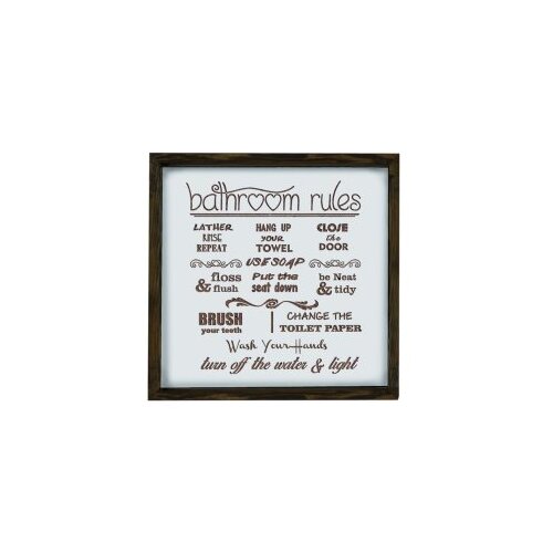 Evila Originals Stenska slika Bathroom Rules, 34 x 34 cm Slike