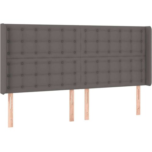  Uzglavlje sivo 163x16x118/128 cm od umjetne kože Slike