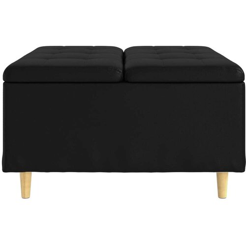  Stolica s dugmadi s jastukom Crna 80 x 80 x 45 cm Umjetna koža Slike