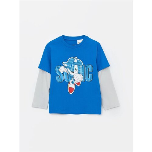 LC Waikiki LCW baby Vivid Blue Crew Neck Sonic Printed Baby Boy T-Shirt Slike