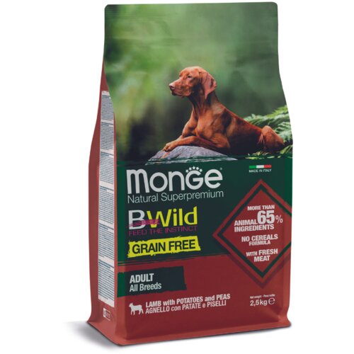 Monge suva hrana za pse bwild adult all breeds grain free jagnjetina&krompir&grašak 2.5kg Cene