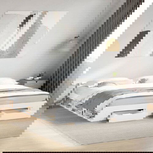 Furnova Posteljni okvir s predali bel 180x200 cm inženirski les, (21934046) Slike