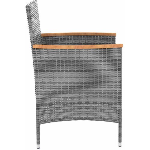  9-dijelni vrtni blagovaonski set od poliratana s jastucima sivi Siva Dužina stola 190 cm Slike