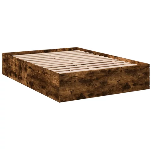 vidaXL Okvir za krevet boja hrasta 135x190 cm konstruirano drvo
