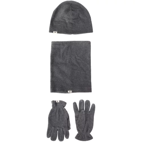 ALTINYILDIZ CLASSICS Men's Anthracite-Melange Anti-pilling Warm Water Repellent Fleece Beanie Neck Collar Gloves Set