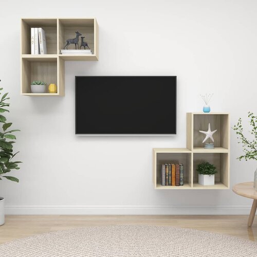  4-dijelni set TV ormarića od konstruiranog drva Slike