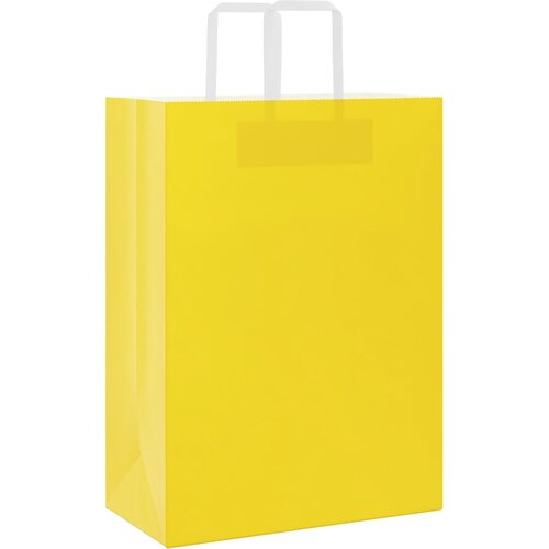  Papirnate vrećice 50 kom s ručkama žute 32x17x44 cm Slike